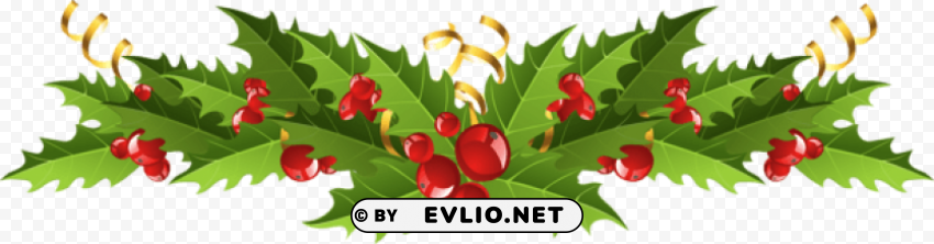 transparent christmas mistletoe decor Clear Background PNG Isolated Item