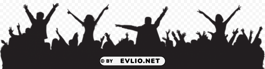 party people silhouette Isolated Artwork on Clear Background PNG