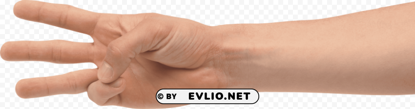 three finger hand Transparent PNG Isolated Object with Detail