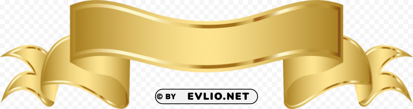 Ribbon Banner Gold PNG With Alpha Channel