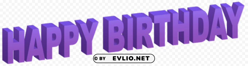 Happy Birthday Purple 3d PNG Images With Transparent Canvas