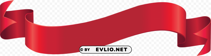 red ribbon banner Transparent Background Isolated PNG Design Element