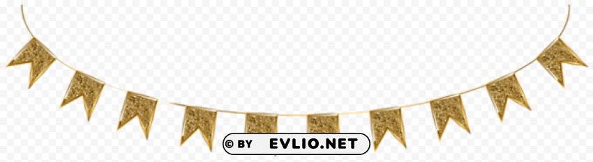 gold streamer Isolated Object in Transparent PNG Format