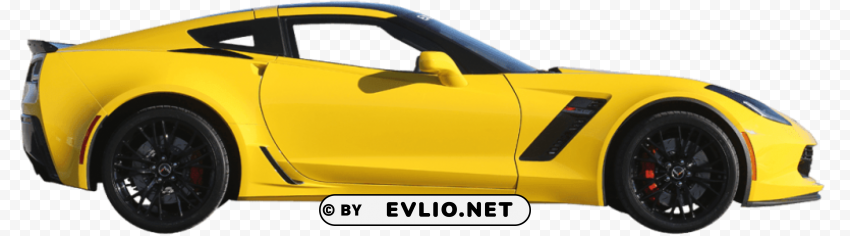 Transparent PNG image Of yellow corvette c7 side view Clean Background PNG Isolated Art - Image ID 23ae126c