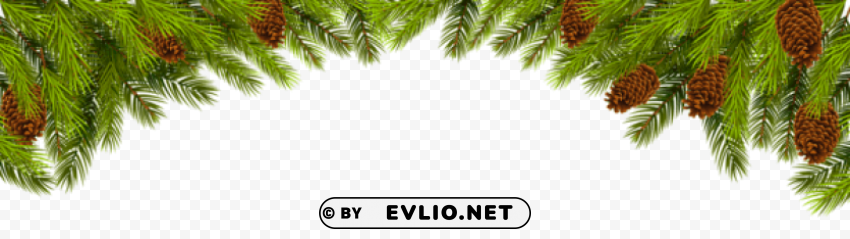 christmas pine branch decoration Transparent PNG Isolated Graphic with Clarity