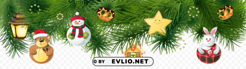 christmas pine decoration PNG Image with Isolated Graphic Element