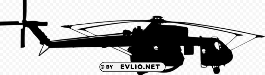 helicopter side view silhouette Transparent PNG Isolated Subject