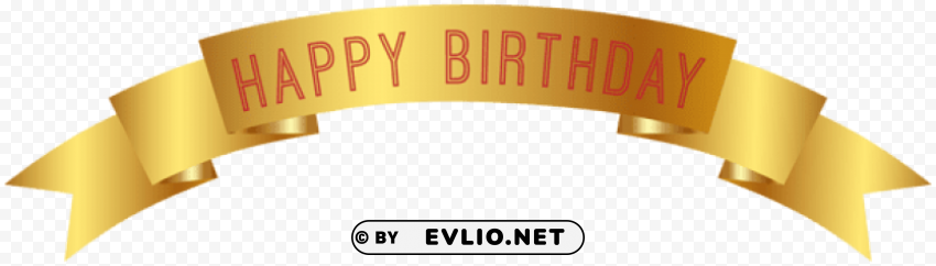 happy birthday gold banner Isolated Subject on HighQuality PNG