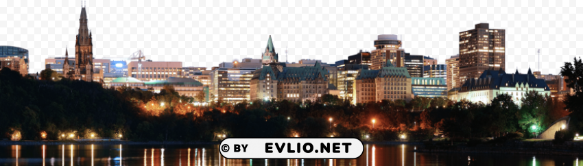 Ottawa City Skyline PNG Image Isolated On Transparent Backdrop