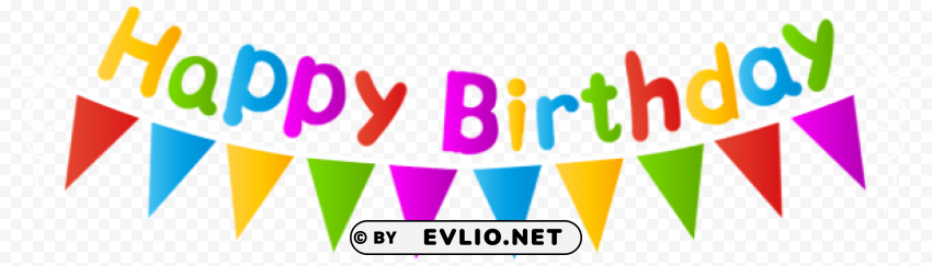 happy birthday with streamer Transparent PNG stock photos