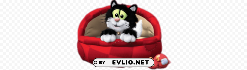 jess the cat in his cat bed PNG Graphic with Transparency Isolation