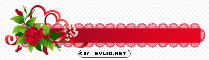 red deco ribbon with rose PNG transparent images extensive collection
