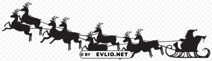 santa sleigh silhouette Transparent PNG images for printing