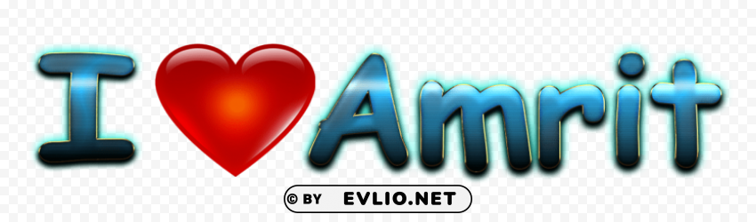 amrit heart name PNG artwork with transparency