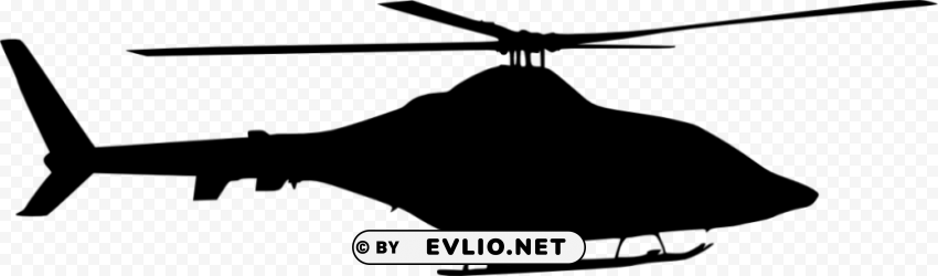 helicopter side view silhouette Transparent PNG Isolation of Item