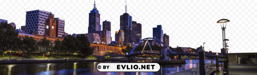 melbourne city skyline PNG Image Isolated with Transparent Detail