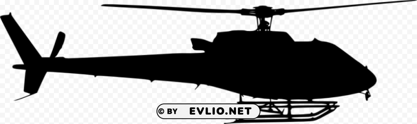 helicopter side view silhouette Transparent PNG Object with Isolation