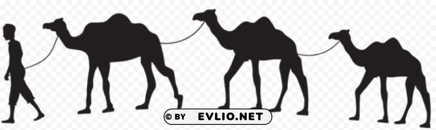 camel caravan silhouette Free PNG