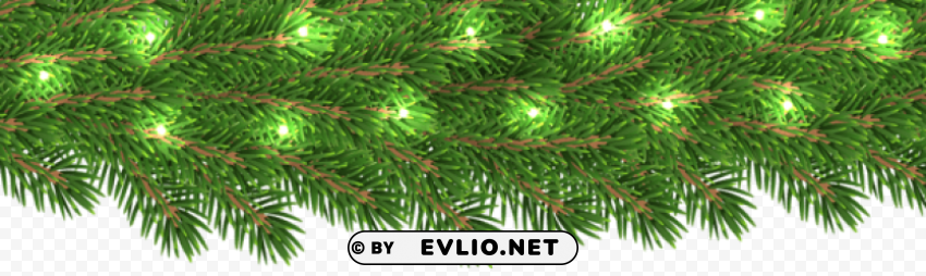 pine branches border High Resolution PNG Isolated Illustration