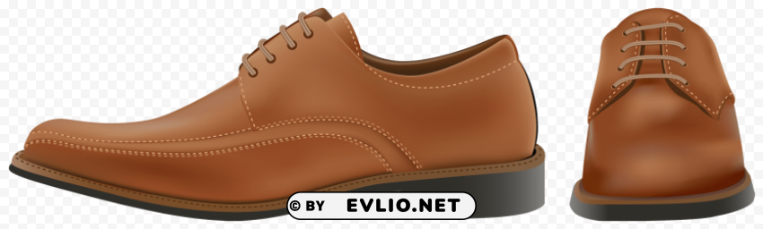 brown elegant men shoes PNG for business use