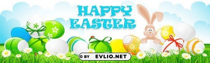 easter cover with bunny Isolated Artwork on Clear Background PNG