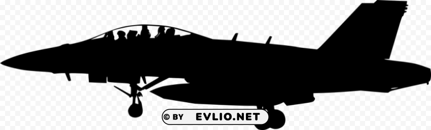 figther plane side view silhouette PNG with no background for free