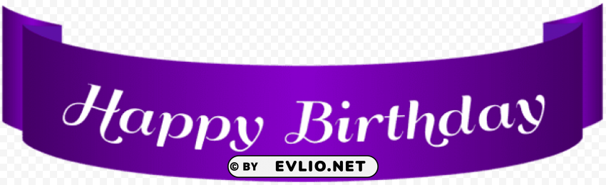 happy birthday purple banner Isolated Object with Transparent Background in PNG