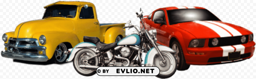 car truck and bike show PNG clipart with transparent background