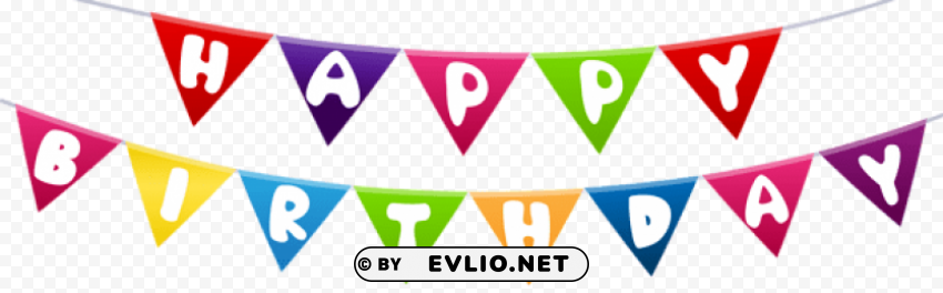 happy birthday streamer Alpha channel transparent PNG