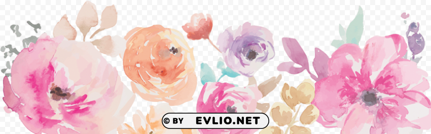 watercolor flower border Isolated Item in Transparent PNG Format PNG transparent with Clear Background ID 232bd75c