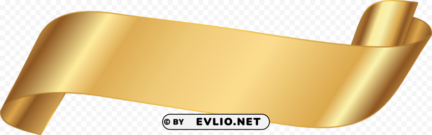 Gold Ribbon Banner PNG Transparent Graphic