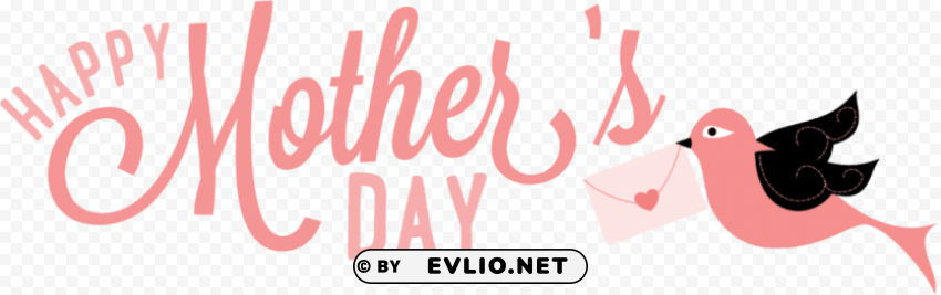 happy mothers day letter bird Clear Background PNG Isolated Graphic
