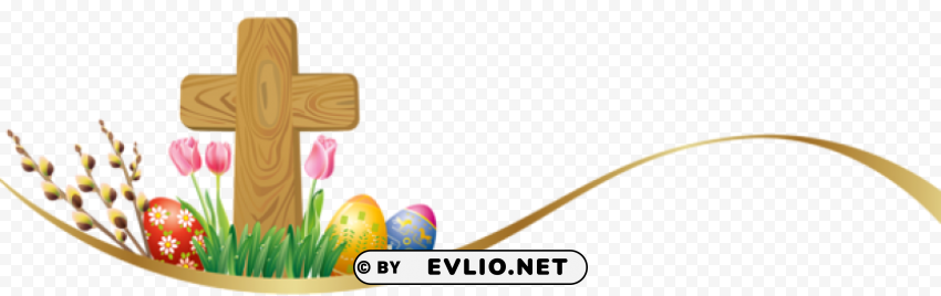 Easter Deco With Eggs And Crosspicture Free PNG Transparent Images