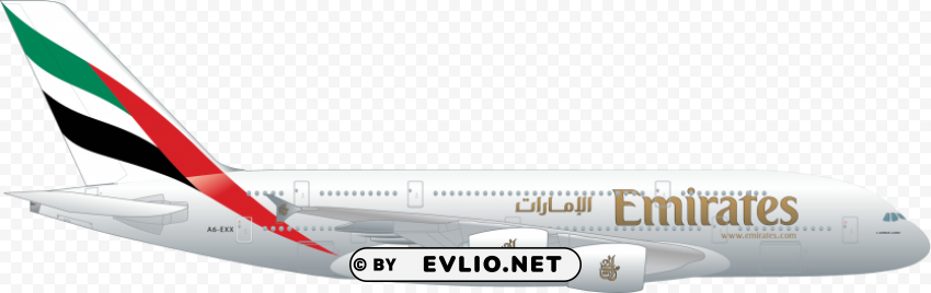 emirates a380 Transparent PNG Isolated Object Design