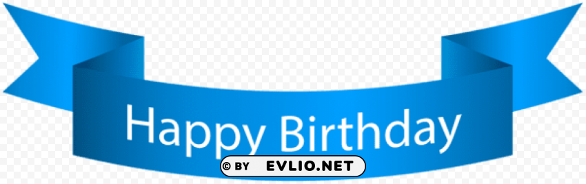 Happy Birthday Blue Banner Isolated Object On Transparent Background In PNG