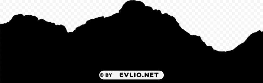 Black Mountains Transparent PNG Isolated Illustration