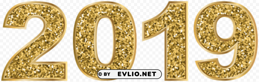 golden 2019 sparkle Clear Background Isolation in PNG Format