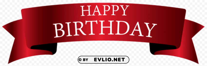 red birthday banner Isolated Object in HighQuality Transparent PNG