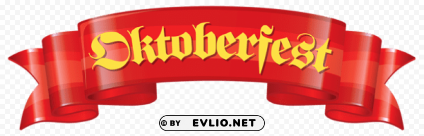 oktoberfest red banner Isolated Element on HighQuality Transparent PNG