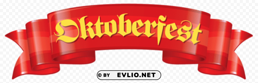 Oktoberfest Red Banner Isolated Element On HighQuality Transparent PNG