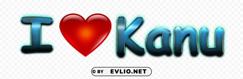 kanu heart name Isolated Design in Transparent Background PNG