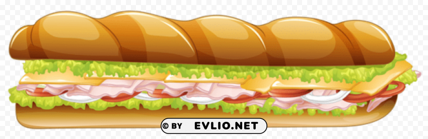 long sandwich vector PNG files with transparent backdrop