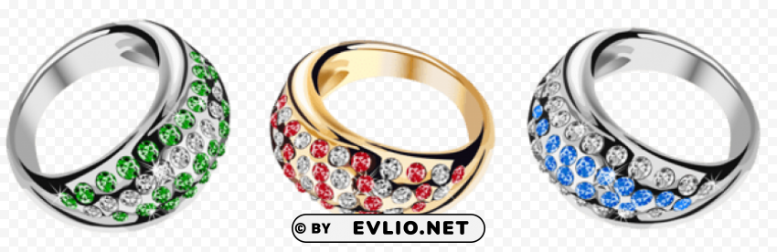 ring set with diamonds PNG with isolated background