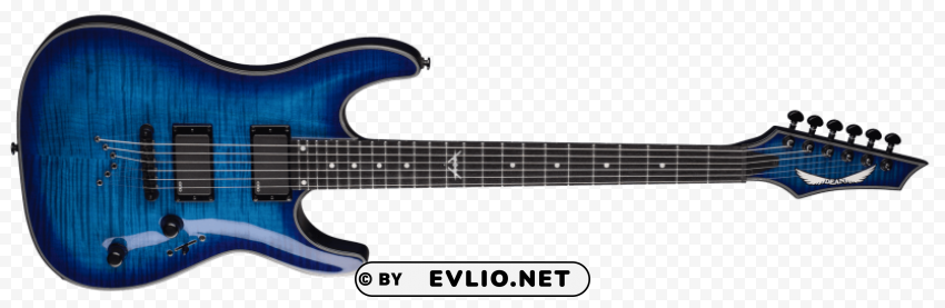 electric guitar blue Isolated Object on Transparent PNG