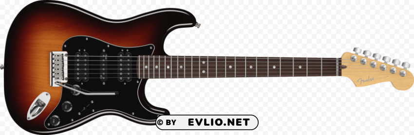 electric guitar black Isolated Illustration on Transparent PNG