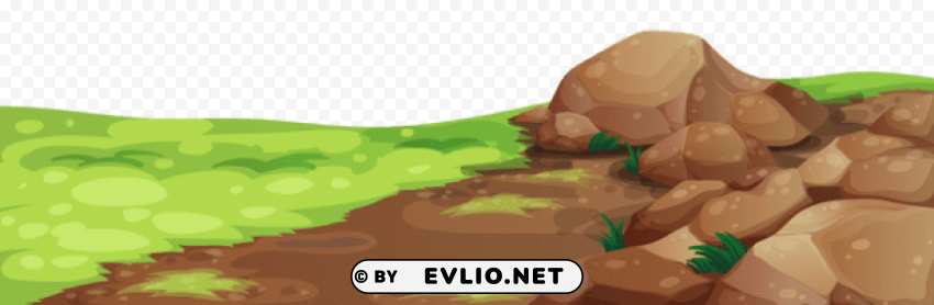 grass and stones ground HD transparent PNG