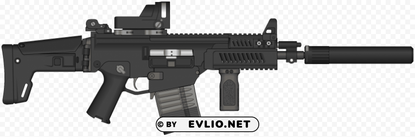 assault rifle clipart Isolated Object in Transparent PNG Format