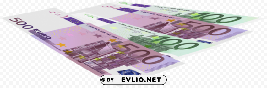euro banknotes PNG for online use