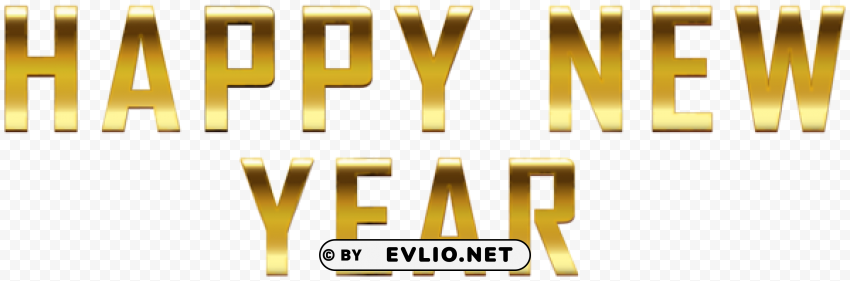 Happy New Year Gold PNG Image With Clear Background Isolation