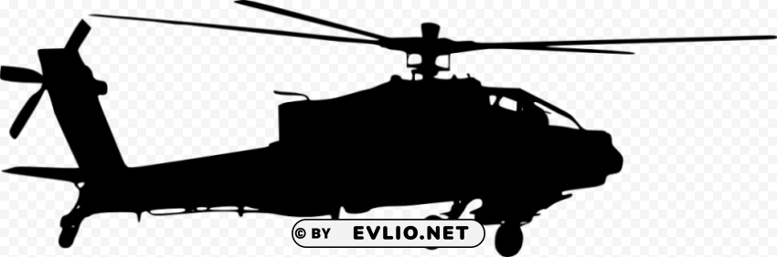 helicopter side view silhouette Transparent PNG Object Isolation